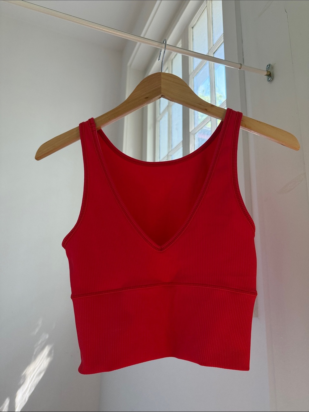 lululemon athletica Red Ribbed V-Neck Tank